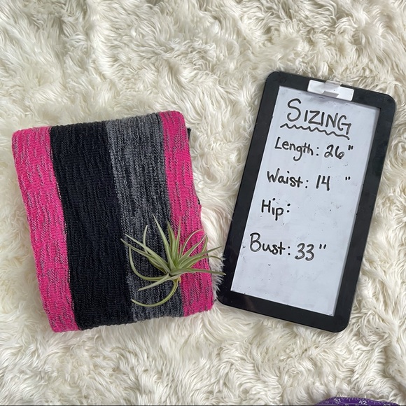 Forever 21 Magenta, Gray & Black Striped Batwing Top - Picture 5 of 5